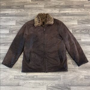 Robert Comstock RC Expedition leather jacket with fuzzy inner lining men’s sz L